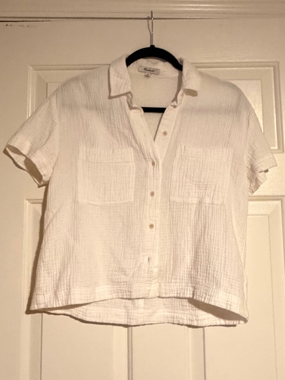 Madewell Short-Sleeve Button Front Top
